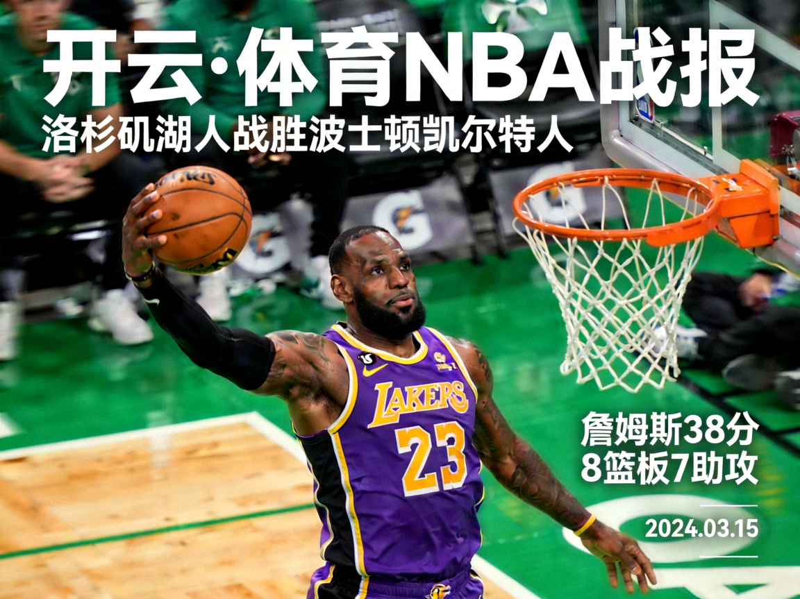 开云·体育 NBA战报 洛杉矶湖人战胜波士顿凯尔特人 詹姆斯扣篮